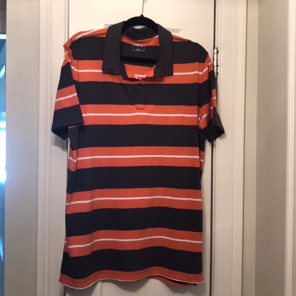 Men’s Gap orange and blue striped shirt